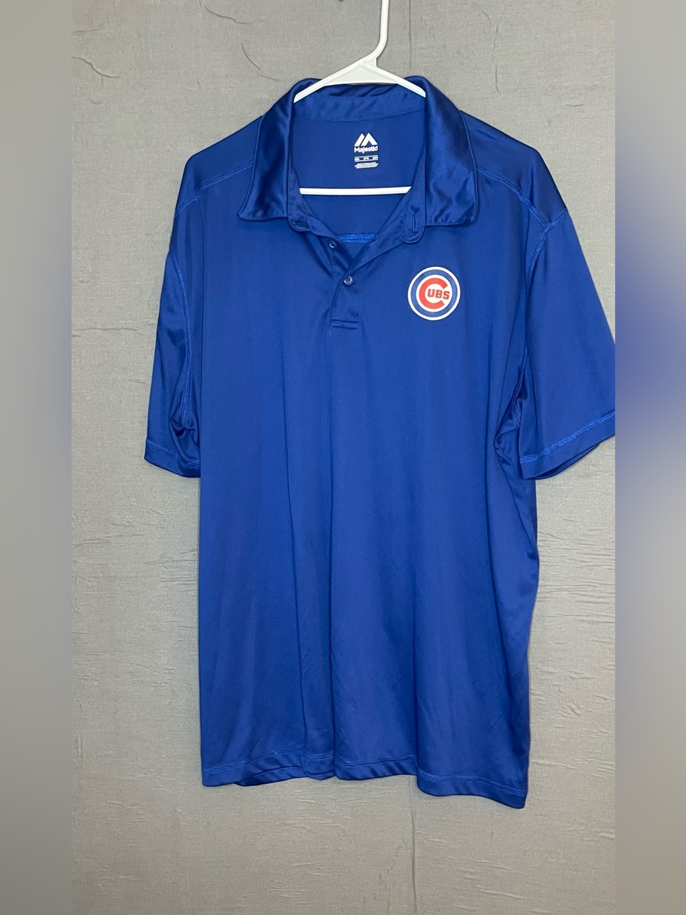 Chicago Cubs Mens Polo Shirt Size 2XL Royal Blue Majestic MLB Athletic Polo